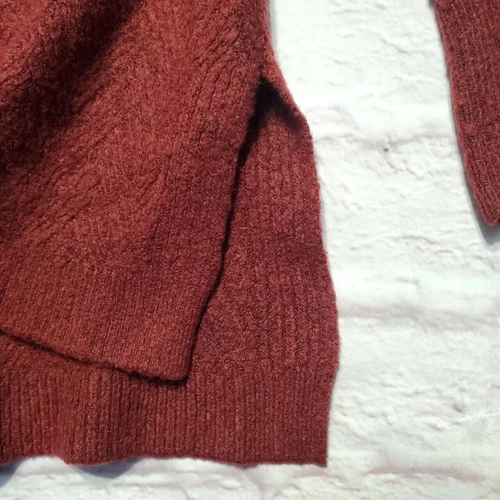 Chicos Sweater Womens Small Red Wool Blend Soft Cozy Warm Holiday Outfit Casual‎